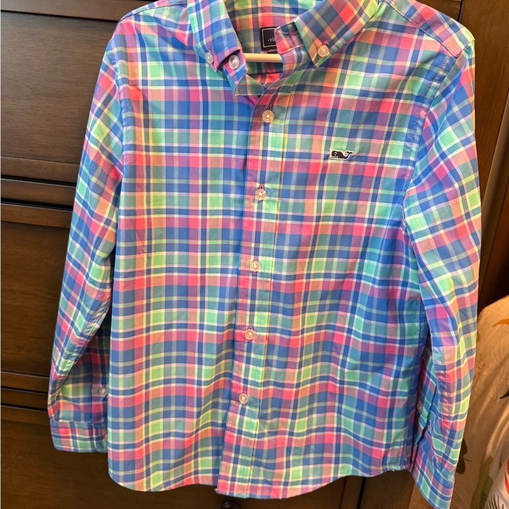 Vineyard Vines Kids button down Plaid Shirt